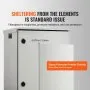 VEVOR Electrical Enclosure, 24\'\' x 24\'\' x 12\'\', UL Certified NEMA 4 Outdoor Enclosure, IP65 Waterproof & Dustproof Cold-Rolled Carbon Steel Hinged Junction Box for Outdoor Indoor Use, with Rain