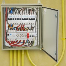 VEVOR elektrisk kapsling, 24\'\' x 24\'\' x 12\'\', UL-certifierad NEMA 4 utomhuskapsling, IP65 vattentät och dammtät kallvalsad kolstål gångjärnskopplingsbox för utomhusbruk inomhus, med regn