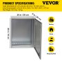 VEVOR Electrical Enclosure, 70x50x20 cm, UL Certified NEMA 4 Outdoor Enclosure, IP65 Waterproof & Dustproof Cold-Rolled Carbon Steel Hinged Junction Box for Outdoor Indoor Use, with Rain H