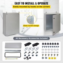 VEVOR Electrical Steel Enclosure Box NEMA 4 Outdoor Enclosure 28 x 20 x 8'' UL