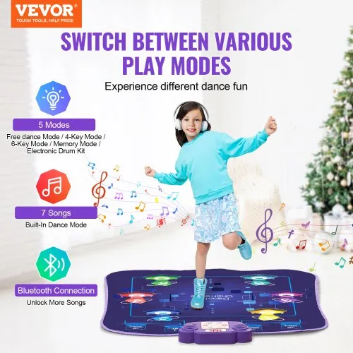 Dance Mat Toys For 3-12 Year Old Kids,Electronic Dance Pad With Light