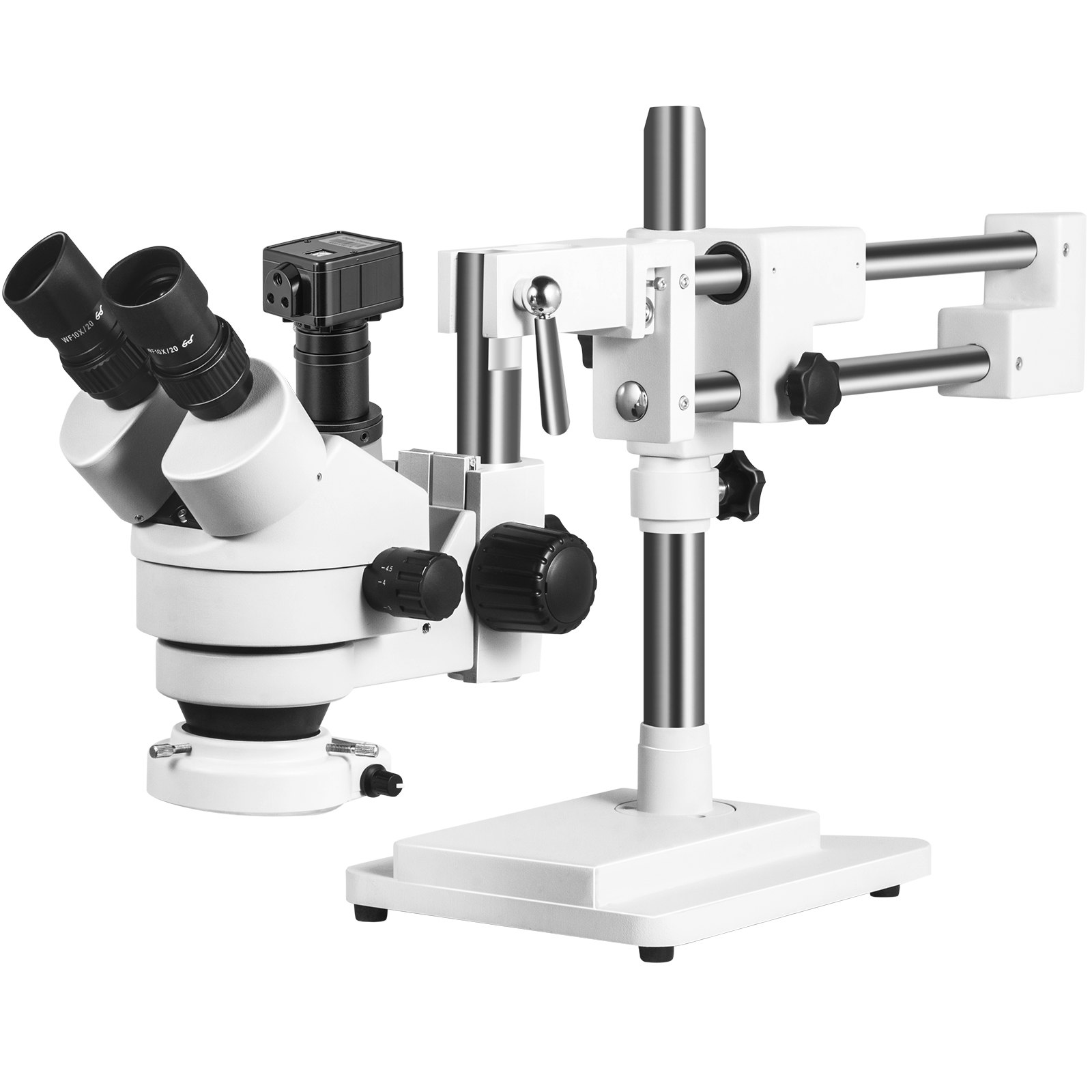 Vevor Trinocular Stereo Microscope Zoom Microscope 7x-45x 5mp Camera & Led Light