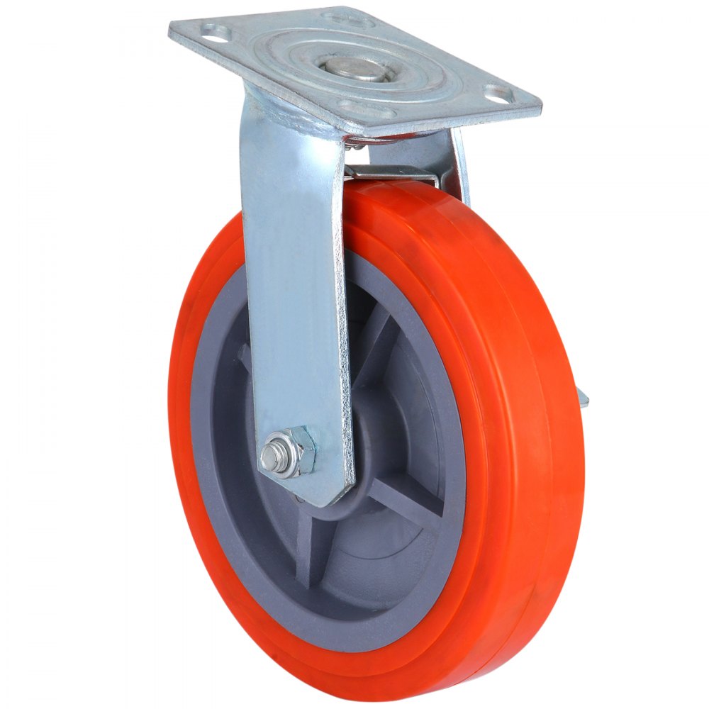 4 Pack 200mm Swivel Casters Polyurethane Wheel Scaffold w/Brake Castor Trolley