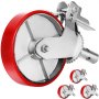 VEVOR Scaffolding Wheels Set, Heavy Duty 4-Pack 8\" Scaffolding Casters, with 4400 Lbs Per Set and Locking Stem Casters with Brake, Polyurethane Replacement for Scaffold, Shelves, Workbench