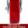 VEVOR Scaffolding Wheels Set of 4, 8\" - Scaffolding Casters Heavy Duty, 3200 Lbs Per Set - Locking Stem Casters with Brake, Red Polyurethane - Replacement for Scaffold, Shelves, Workbench
