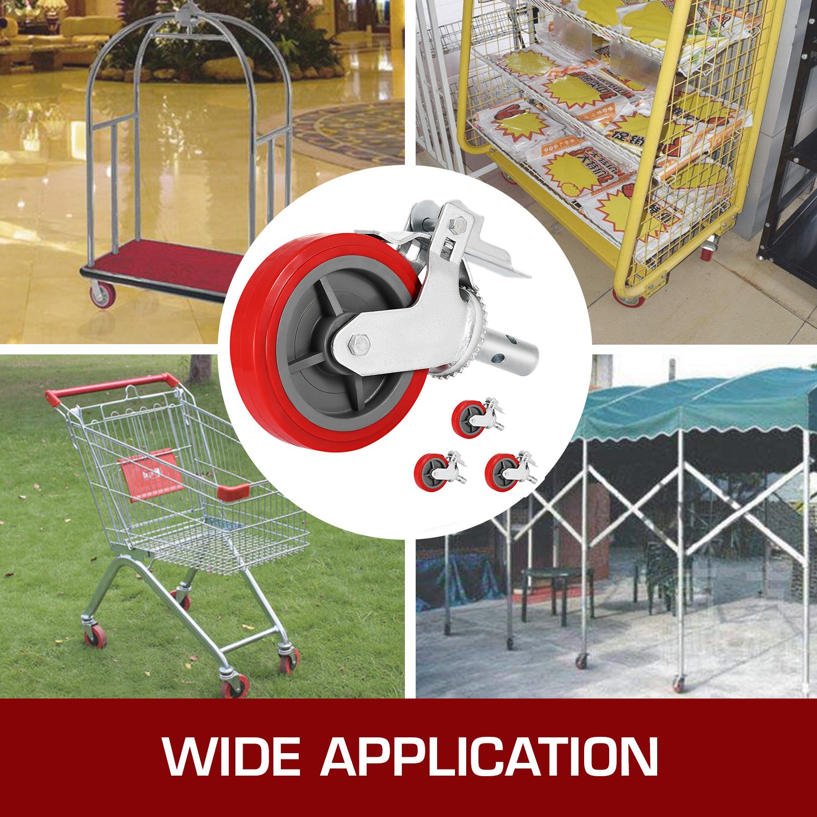 5" Scaffolding Non Marking Polyurethane Swivel Caster Wheels