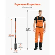 VEVOR Trench Shovel 4 in Trenching Shovel Fiberglass Handle for Digging 56 in