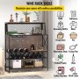 VEVOR Wine Rack Table Bar Cabinet Table w/ Wine Rack & Glass Holder Industrial
