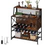 VEVOR casier à vin Table de Bar avec casier à vin et support en verre industriel