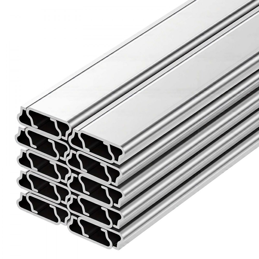 VEVOR Greenhouse Spring Wire and Lock Channel, 20 Packs 2m PVC-Coated Wiggle Wire & Aluminum Alloy Channel Bundle Kit with Included Screws, 1.2mm Thickened, Poly Film & Shade Cloth Attachments