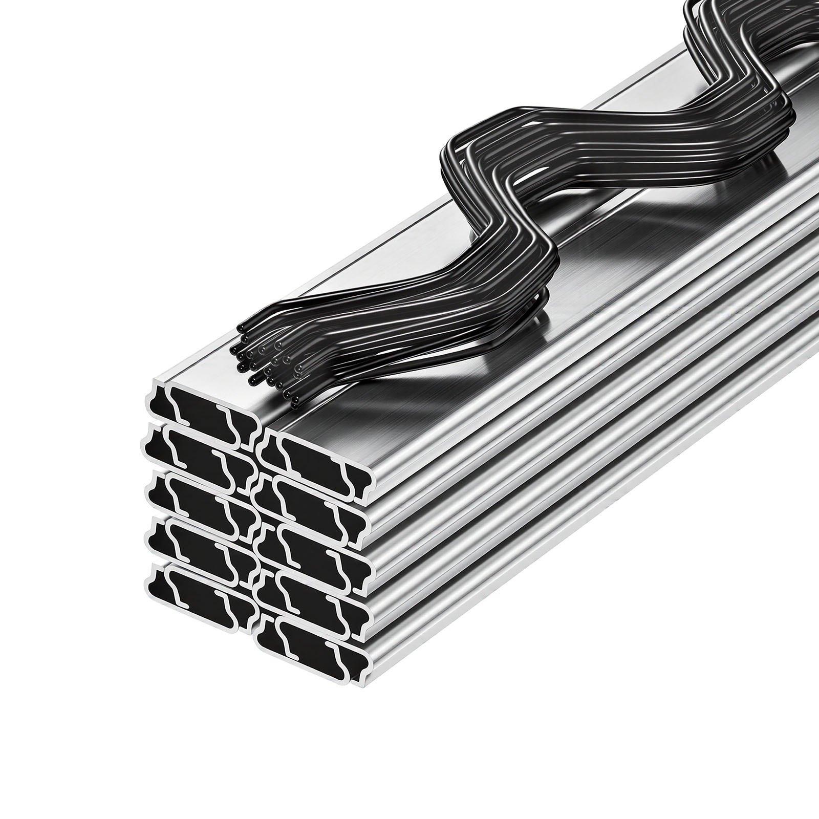 VEVOR Greenhouse Spring Wire and Lock Channel, 20 Packs 2m PVC-Coated Wiggle Wire & Aluminum Alloy Channel Bundle Kit with Included Screws, 1.2mm Thickened, Poly Film & Shade Cloth Attachments