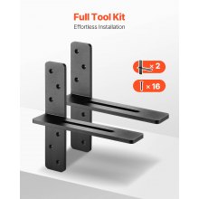 2 Pcs Shelf Brackets 12 inch / 304.8 mm Heavy Duty Floating Shelf Brackets