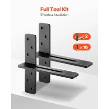 2 Pcs Shelf Brackets 12 inch / 304.8 mm Heavy Duty Floating Shelf Brackets