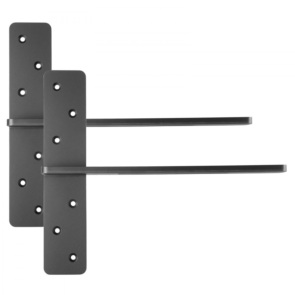 VEVOR T Shelf Brackets 2 Pcs, 200 lbs/90 kg Weight Capacity, 14x2.89x12 in / 355.6x73.5x304.8 mm, Solid Steel Heavy Duty Brackets for Shelves, Countertop Support Floating Bracket Hardware with Screws