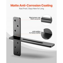 2 Pcs Shelf Brackets 14 inch / 355.6 mm Heavy Duty Floating Shelf Brackets