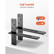 2 Pcs Shelf Brackets 14 inch / 355.6 mm Heavy Duty Floating Shelf Brackets