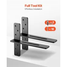 2 Pcs Shelf Brackets 14 inch / 355.6 mm Heavy Duty Floating Shelf Brackets