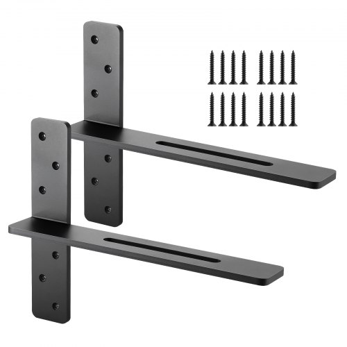 2 Pcs Shelf Brackets 16 inch / 406.4 mm Heavy Duty Floating Shelf Brackets