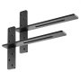 VEVOR T Shelf Brackets 2 Pcs, 200 lbs/90 kg Weight Capacity, 18x2.89x12 in / 457.2x73.5x304.8 mm, Solid Steel Heavy Duty Brackets for Shelves, Countertop Support Floating Bracket Hardware with Screws