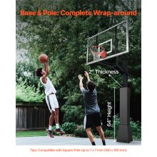 64" Tall Basketball Pole Pad All-weather Durable Padding for 7"x7" Square Pole