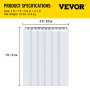 VEVOR Plastic Curtain, 3ft Width x 7ft Height Plastic Strip Curtain, Clear PVC Freezer Curtain, 0.08in Thickness Plastic Door Strip w/ Over 50% Overlap for Walk-In Freezers, Warehouse and Clean Rooms