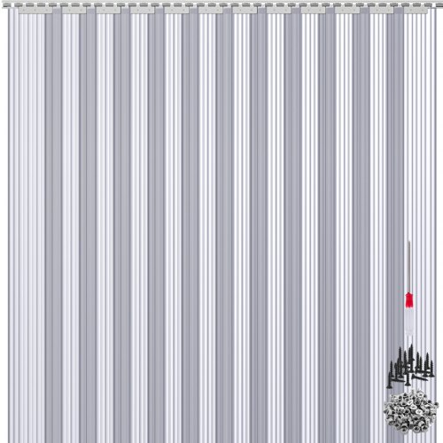 VEVOR Plastic Curtain, 6ft Width x 8ft Height Plastic Strip Curtain, Clear PVC Freezer Curtain, 0.08in Thickness Plastic Door Strip w/Over 50% Overlap for Walk-in Freezers, Warehouse and Clean Rooms