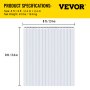 VEVOR Plastic Curtain, 8ft Width x 8ft Height Plastic Strip Curtain, Clear PVC Freezer Curtain, 0.08in Thickness Plastic Door Strip w/Over 50% Overlap for Walk-in Freezers, Warehouse and Clean Rooms