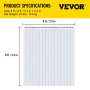 VEVOR Plastic Curtain, 8ft Width x 8ft Height Plastic Strip Curtain, Clear PVC Freezer Curtain, 0.08in Thickness Plastic Door Strip w/ Over 50% Overlap for Walk-In Freezers, Warehouse and Clean Rooms