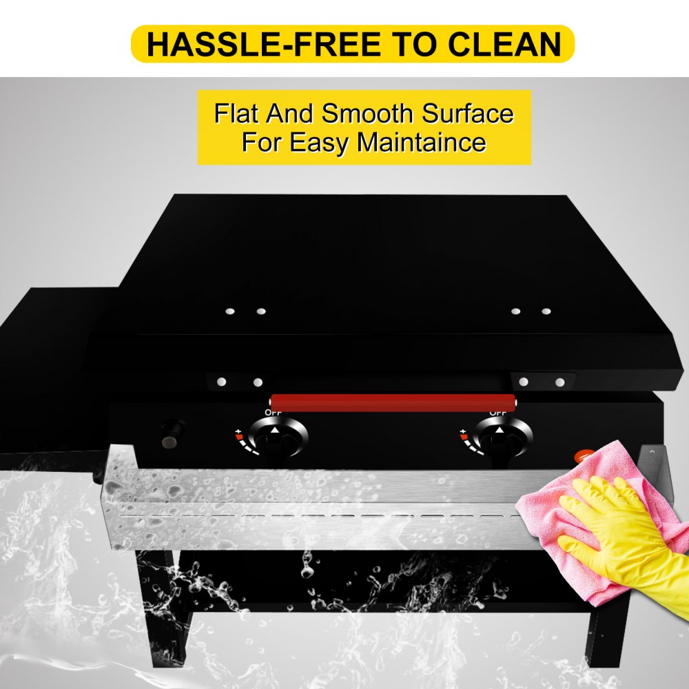 VEVOR Front Tray Griddle, Brushed Stainless Steel Griddle Shelf, Front Tool and Bottle Tray for 28" Griddle, Front Tray with Complete Accessories Including Movable Hooks for Outdoor Barbecue