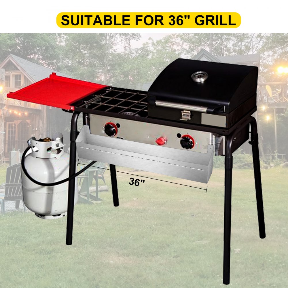 Vevor Front Tray Plancha Plancha magnética 36" Estante para plancha con acero inoxidable