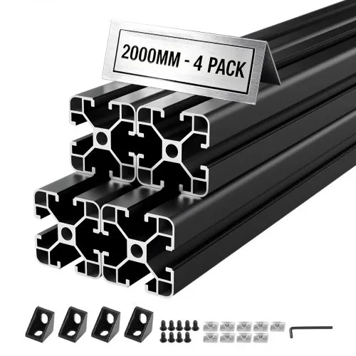 Alumiiniumprofiil T-soon 4040, 2000 mm, must, 4 tk