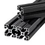 VEVOR 4PCS 4040 Aluminum Extrusion Profile, 78.74 Inch 2000 mm, T Slot European Standard Anodized Linear Rail, High-Strength Extruded Aluminum Rail, for 3D Printer Parts and CNC DIY Workbench, Black