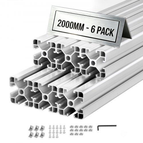 Alumiiniumprofiil T-soon 4040, 2000 mm, hõbedane, 6 tk