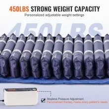 VEVOR Alternating Air Pressure Mattress, Dual-Layer Alternating Pressure Pad for Hospital Beds, 450LBS Loading Air Mattress for Bed Sores with Electric Quiet Pump, A, B-C Pressure Modes