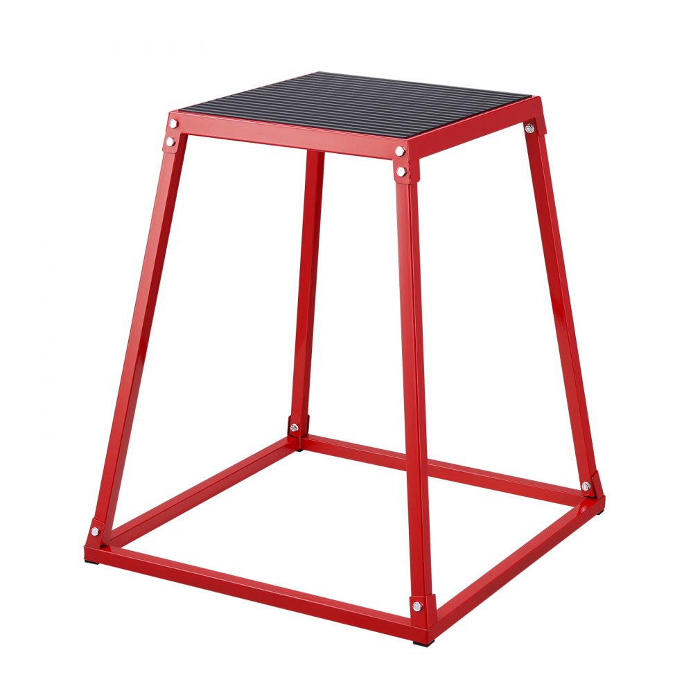 VEVOR Plyometric Jump Boxes, 12/18/24/30 Inch Plyo Box, Platform and Jumping Agility Box, Anti-Slip Fitness Exercise Step Up Box Set for Home Gym Training, Conditioning Strength Training, Red