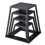 VEVOR Plyometric Jump Boxes, 12/18/24/30 Inch Plyo Box, Platform and Jumping Agility Box, Anti-Slip Fitness Exercise Step Up Box Set for Home Gym Training, Conditioning Strength Training, Black