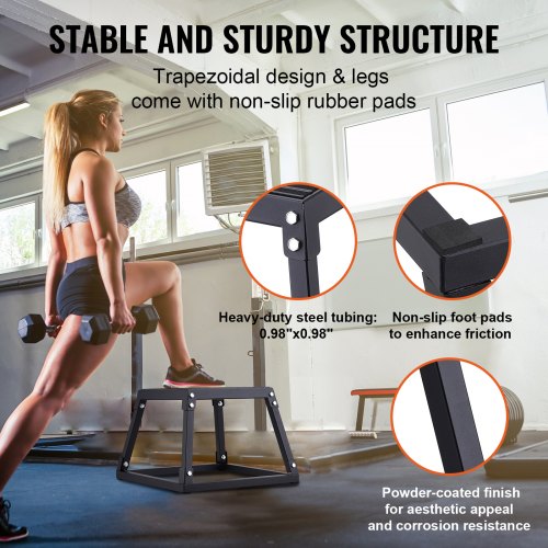 VEVOR Plyometric Jump Box, 12 Inch Plyo Box, Steel Plyometric