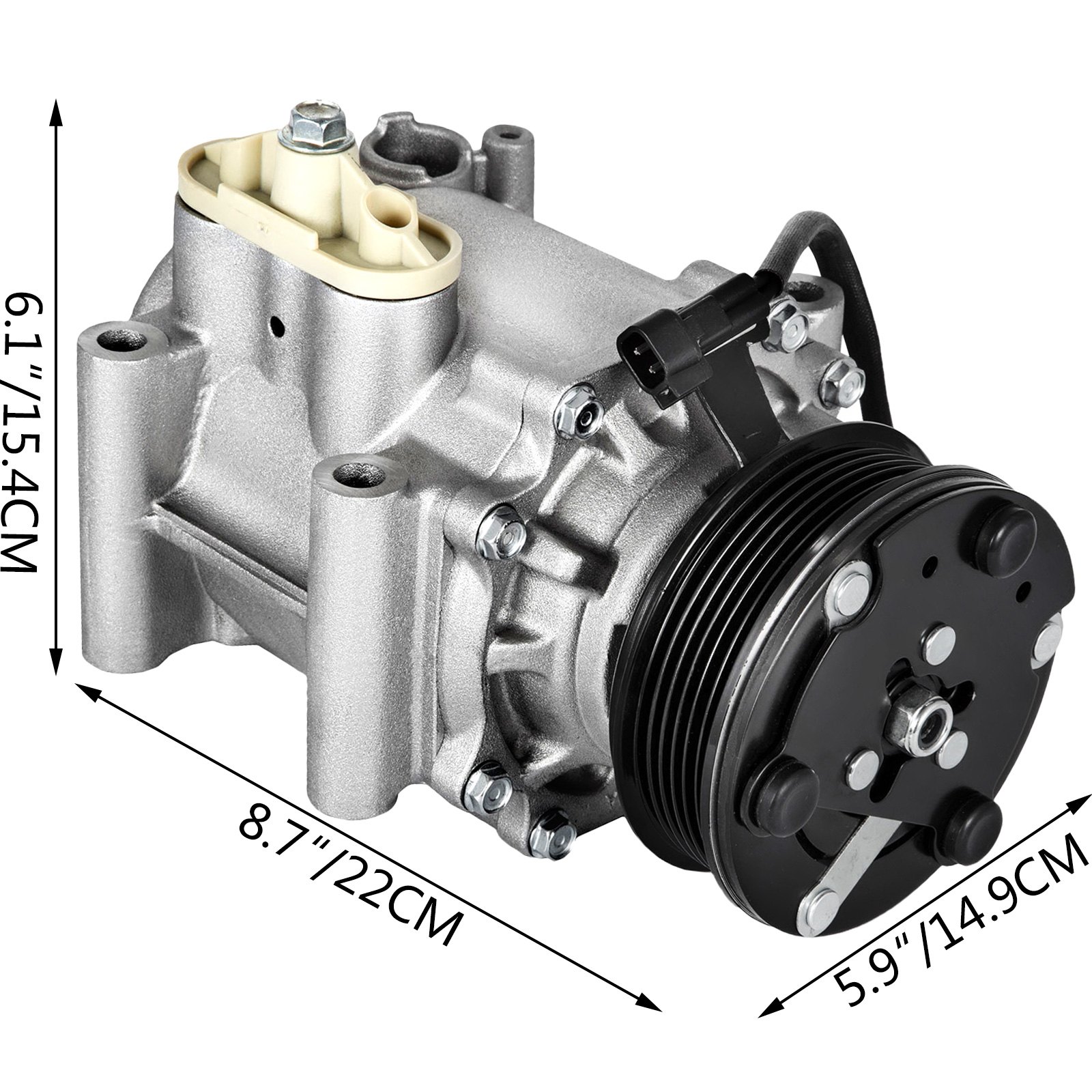 VEVOR A/C Compressor Kit Aluminum  AC Compressors w/ Clutch AC Conditioning Compressor Fits 2004-2007 Saturn Vue 3.5L V6