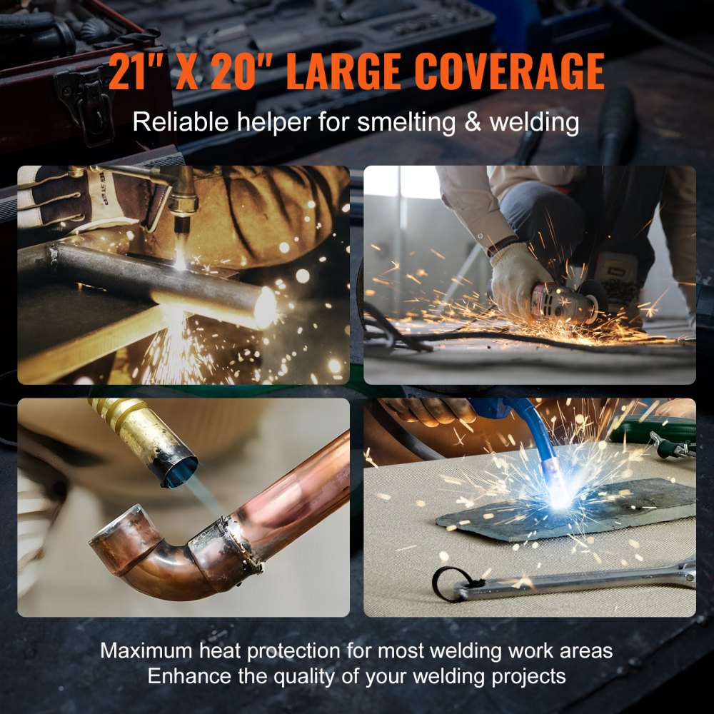 VEVOR 21" x 20" Welding Blankets Flame Retardant Welding Mat Up To 1800°F 6 Pack
