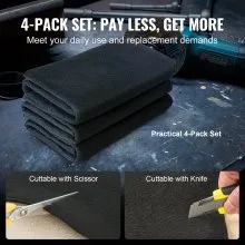 VEVOR Carbon Felt Welding Blanket 4 Pack, 37" x 36" Flame Retardant Welding Blanket, Up To 1800°F Heat Resistant Blanket Set, Cuttable Carbon Fiber Fire Retardant Insulation Welding Mat Pad