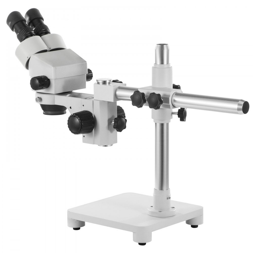 VEVOR 7X-45X Binocular Stereo Microscope with Boom Stand Steel Frame Focus Knob