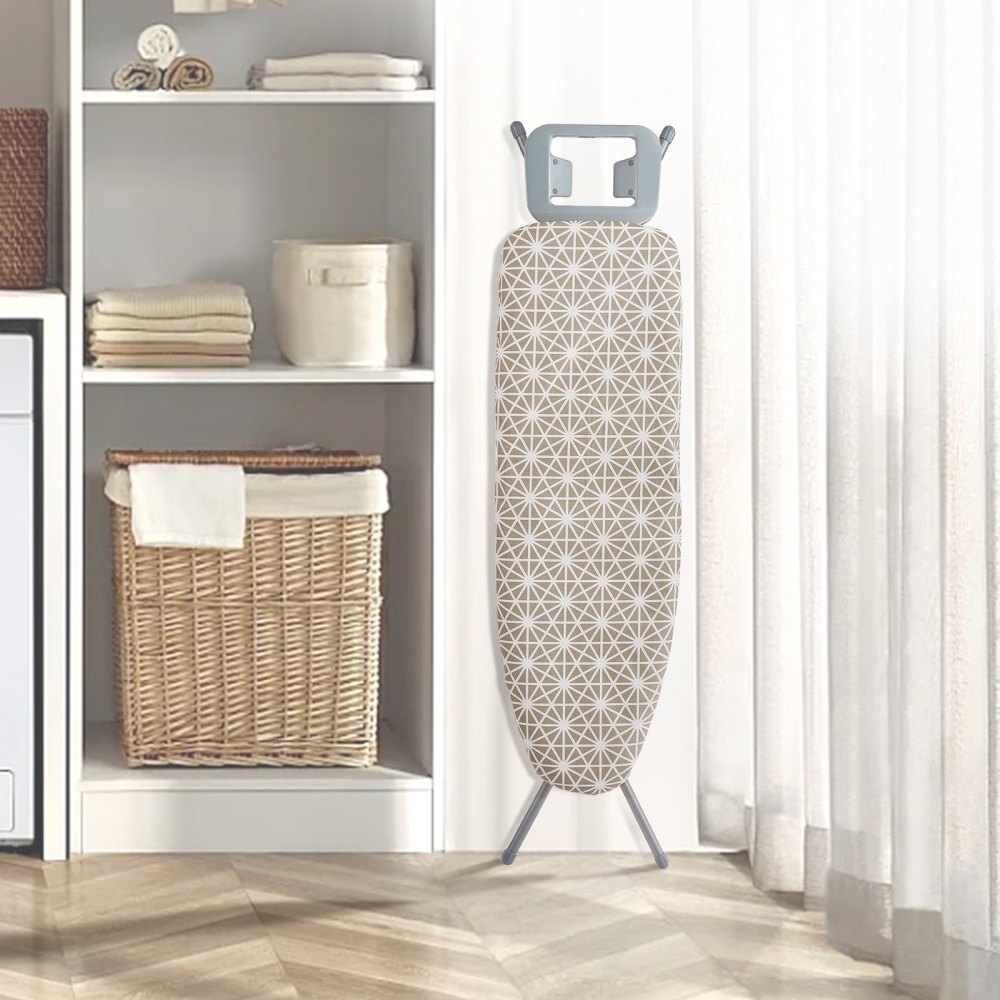 VEVOR Ironing Board with Large 51 x 13 Ironing Surface, Thickened 4 Layers Iron Board with Heat Resistant Cover and 100% Cotton Cover, 7 Adjustable Heights Ironing Board for Home Laundry Room Use