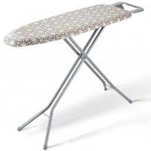VEVOR Ironing Board with Large 51 x 13 Ironing Surface, Thickened 4 Layers Iron Board with Heat Resistant Cover and 100% Cotton Cover, 7 Adjustable Heights Ironing Board for Home Laundry Room Use