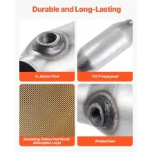 Universal Catalytic Converter 2.5 Inch Inlet and Outlet 2 Pack with O2 Port