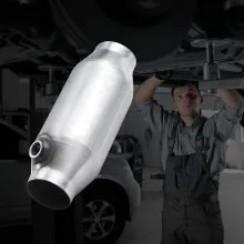 Universal Catalytic Converter 2.5 Inch Inlet and Outlet 2 Pack with O2 Port