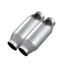 Universal Catalytic Converter 2.5 Inch Inlet and Outlet 2 Pack with O2 Port