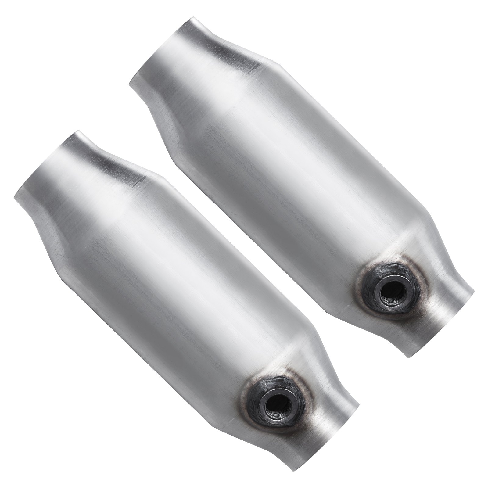 VEVOR Universal Catalytic Converter, 2.5 Inch Inlet/Outlet, 2 Pack High Flow Car Catalytic Converter with O2 Port, Direct Replacement, Stainless Steel Material, for Quick Exhaust Gas Purification