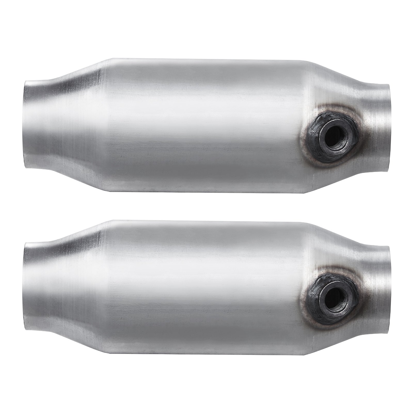 VEVOR Universal Catalytic Converter, 2.5 Inch Inlet/Outlet, 2 Pack High Flow Car Catalytic Converter with O2 Port, Direct Replacement, Stainless Steel Material, for Quick Exhaust Gas Purification