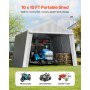Outdoor Storage Shelter Shed 10x10 ft Waterproof Portable Canopy Carport Tent