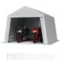 VEVOR Outdoor Storage Shed, 10 x 10 ft Portable Storage Tent with Roll-up Door, Waterproof Canopy Shed Shelter, Heavy Duty Frame, Patio Garage Carport for Motorcycle, Lawn Mower, Bike, Grey